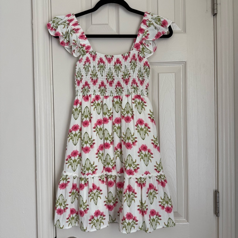 Pink & Green Floral Dress